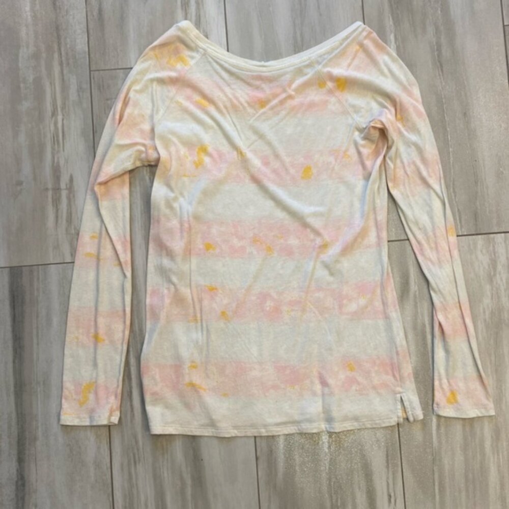 American Eagle Pastel Tie-dye White Lightweight Long Sleeved T-Shirt, Medium - Picture 4 of 8